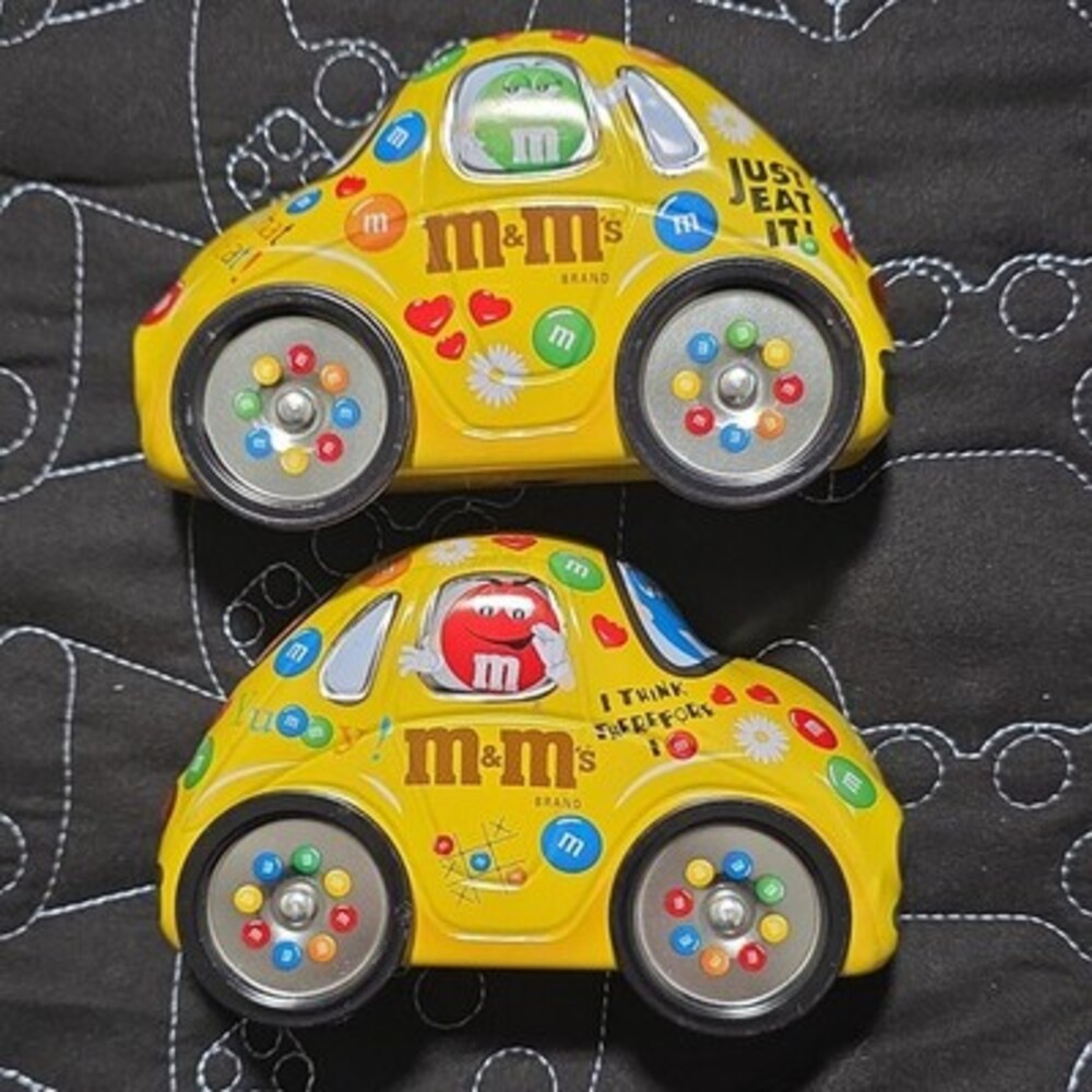 M & M Yellow Volkswagen Tin Car